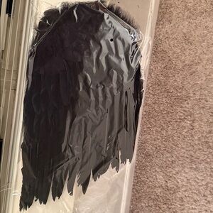 Adult Woman's Black Feather Angel Wings